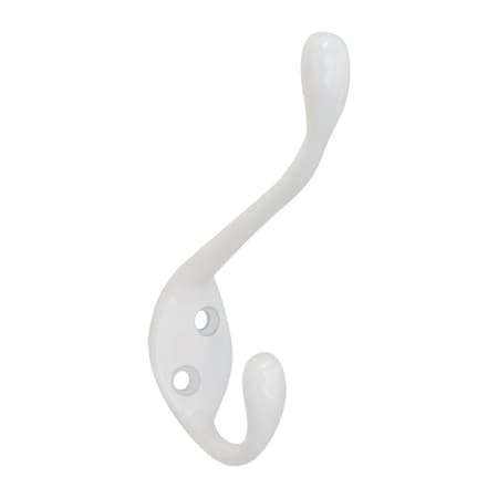 National Hardware National Hardware White Zinc Decorative Ball Tip Heavy Duty Garment Hook 35 lb. cap. 1 pk N266-056